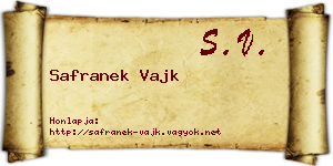 Safranek Vajk névjegykártya